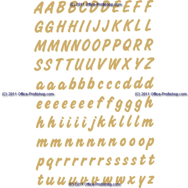 Buchstabenetikett Herma 4152 - auf Bogen A-Z 8 mm gold permanent wetterfest Folie bedruckt Pckg/238