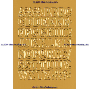Buchstabenetikett Herma 4183 - auf Bogen A-Z 12 mm gold...