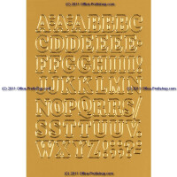 Buchstabenetikett Herma 4183 - auf Bogen A-Z 12 mm gold permanent selbstklebend Folie bedruckt Pckg/56