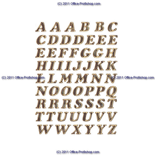 Buchstabenetikett Herma 4192 - auf Bogen A-Z 8 mm gold permanent selbstklebend Prismaticfolie bedruckt Pckg/61