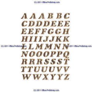 Buchstabenetikett Herma 4192 - auf Bogen A-Z 8 mm gold...