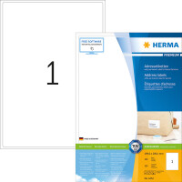 Universaletikett Herma 4252 - A4 199,6 x 289,1 mm weiß permanent FSC Papier für alle Druckertypen Pckg/100