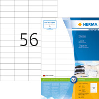 Universaletikett Herma 4273 - A4 52,5 x 21,2 mm weiß permanent FSC Papier für alle Druckertypen Pckg/5600