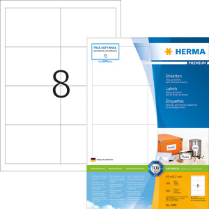 Universaletikett Herma 4280 - A4 96,5 x 67,7 mm weiß permanent FSC Papier für alle Druckertypen Pckg/800