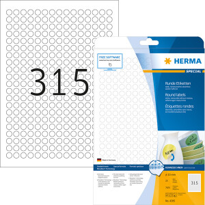 Universaletikett Herma 4385 - A4 &Oslash; 10 mm...