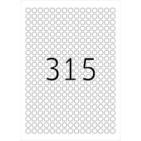 Universaletikett Herma 4385 - A4 Ø 10 mm weiß ablösbar FSC Papier für alle Druckertypen Pckg/7875