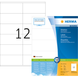 Universaletikett Herma 4417 - A4 105 x 48 mm weiß permanent FSC Papier für alle Druckertypen Pckg/6000
