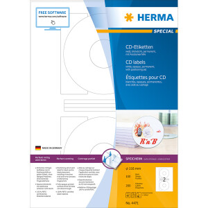 CD Etikett Herma 4471 - A4 SuperSize Ø 116 mm...