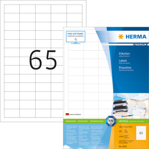 Universaletikett Herma 4606 - A4 38,1 x 21,2 mm...