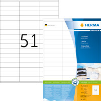 Universaletikett Herma 4611 - A4 70 x 16,9 mm weiß permanent FSC Papier für alle Druckertypen Pckg/10200