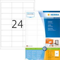 Universaletikett Herma 4614 - A4 66 x 33,8 mm weiß permanent FSC Papier für alle Druckertypen Pckg/4800