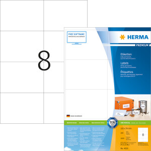 Universaletikett Herma 4626 - A4 105 x 74 mm weiß...