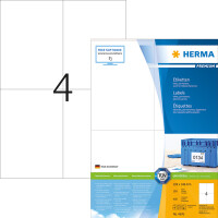 Universaletikett Herma 4676 - A4 105 x 148 mm weiß permanent FSC Papier für alle Druckertypen Pckg/400