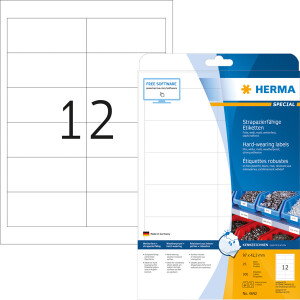 Folienetikett Herma 4692 - A4 97 x 42,3 mm weiß...