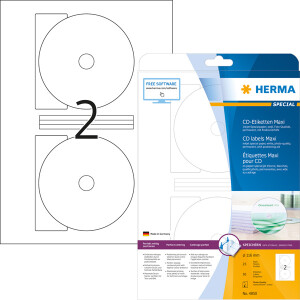 CD Etikett Herma 4850 - A4 SuperSize Ø 116 mm Maxi...