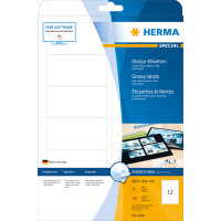 Glossyetikett Herma 4906 - A4 88,9 x 46,6 mm weiß permanent hochglanz Papier für Laser, Kopierer, Farblaserdrucker Pckg/300