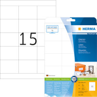 Universaletikett Herma 5055 - A4 70 x 50,8 mm weiß permanent FSC Papier für alle Druckertypen Pckg/375