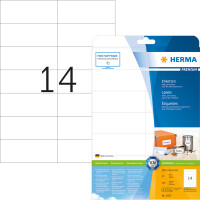 Universaletikett Herma 5057 - A4 105 x 42,3 mm weiß permanent FSC Papier für alle Druckertypen Pckg/350