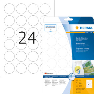 Universaletikett Herma 5066 - A4 Ø 40 mm weiß ablösbar FSC Papier für alle Druckertypen Pckg/600