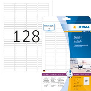 Diaetikett Herma 5071 - A4 43,2 x 8,5 mm wei&szlig; abl&ouml;sbar PEFC Papier f&uuml;r alle Druckertypen Pckg/3200