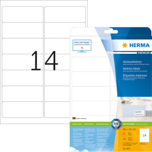 Universaletikett Herma 5076 - A4 99,1 x 33,1 mm weiß permanent FSC Papier für alle Druckertypen Pckg/350