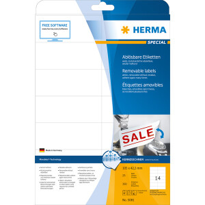 Universaletikett Herma 5081 - A4 105 x 42,3 mm weiß...