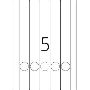 Ordnerrückenschild Herma 5158 - 34 x 279 mm weiß schmal / lang selbstklebend für alle Druckertypen Pckg/125