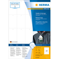 Hängeetikett Herma 6871 - A4 42 x 70 mm weiß nicht klebend perforiert Papier für alle Druckertypen Pckg/2000
