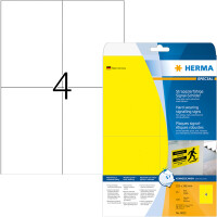 Folienetikett Herma 8032 - A4 105 x 148 mm gelb extrem stark haftend matt wetterfest Polyesterfolie für Laser, Kopierer, Farblaserdrucker Pckg/100