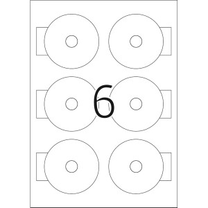 CD Etikett Herma 8619 - A4 Mini Ø 78 mm weiß permanent matt blickdicht Papier für alle Druckertypen Pckg/60
