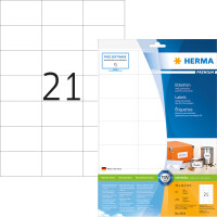 Universaletikett Herma 8634 - A4 70 x 42,3 mm weiß permanent FSC Papier für alle Druckertypen Pckg/210