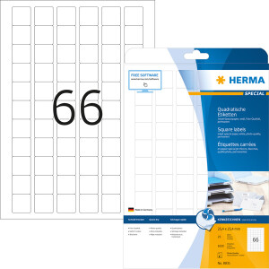 Inkjetetikett Herma 8831 - A4 25,4 x mm weiß permanent Papier für Inkjetdrucker Pckg/1650