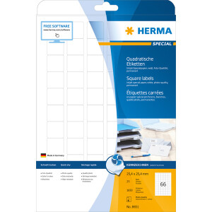 Inkjetetikett Herma 8831 - A4 25,4 x mm weiß permanent Papier für Inkjetdrucker Pckg/1650