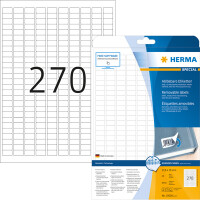 Haftetikett Herma 10000 - auf Bogen 17,8 x 10 mm weiß ablösbar Papier für Handbeschriftung Pckg/6750
