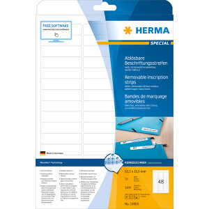 Haftetikett Herma 10005 - auf Bogen 63,5 x 16,9 mm...