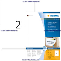 Haftetikett Herma 10314 - auf Bogen 199,6 x 143,5 mm weiß ablösbar Papier für alle Druckertypen Pckg/200