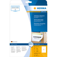Haftetikett Herma 10021 - auf Bogen 210 x 297 mm weiß ablösbar Papier für alle Druckertypen Pckg/25