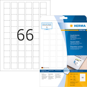 Universaletikett Herma 10107 - A4 25,4 x mm weiß ablösbar FSC Papier für alle Druckertypen Pckg/1650