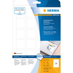 Universaletikett Herma 10108 - A4 40 x 40 mm weiß...