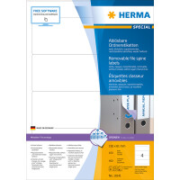 Ordnerrückenschild Herma 10141 - 61 x 192 mm weiß breit / kurz ablösbar für alle Druckertypen Pckg/400