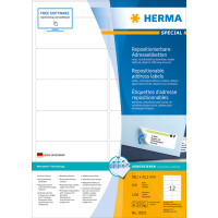 Haftetikett Herma 10311 - auf Bogen 99,1 x 42,3 mm weiß ablösbar Papier für alle Druckertypen Pckg/1200