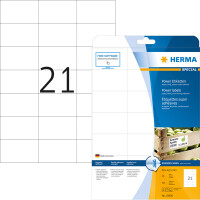 Universaletikett Herma 10906 - A4 70 x 42,3 mm weiß extrem haftend FSC Papier für alle Druckertypen Pckg/525
