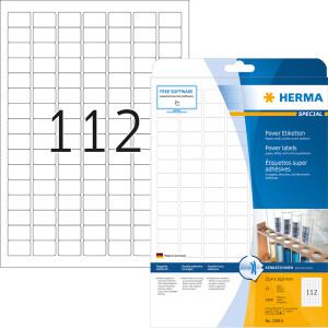 Universaletikett Herma 10916 - A4 25,4 x 16,9 mm weiß extrem haftend FSC Papier für alle Druckertypen Pckg/2800