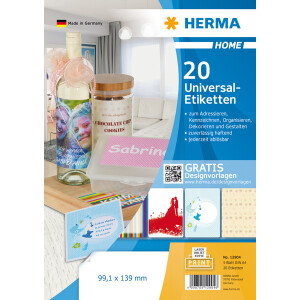 Haftetikett Herma 12904 - auf Bogen 99,1 x 139,0 weiß ablösbar Papier für alle Druckertypen Pckg/20