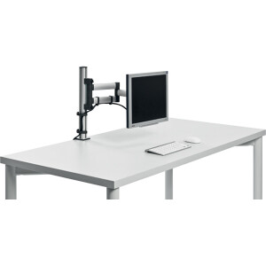 Monitorhalter Set Novus-MPS TSS Basic 220+0050+000 - TSS-Säule und TSS-Faltarm silber Tischklemme Befestigungsstandard 75/100 bis 12 kg