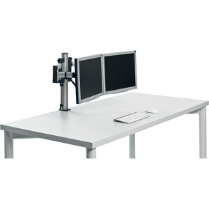 Monitorhalter Set Novus-MPS TSS Duo 220+0060+000 - TSS-Säule und 2 TSS-Faltarme silber Tischklemme Befestigungsstandard 75/100 bis 12 kg