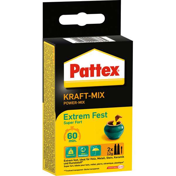 Zweikomponentenkleber Pattex Kraft-Mix 9H PK6FT - universell einsetzbar 2 x 12 g
