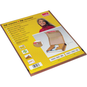 Versandverpackung Mayer Kuvert ColomPac 30001863 - DIN A4 302 x 215 x bis 80 mm braun mit Selbstklebeverschluß FSC-Wellpappe Pckg/2