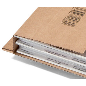 Versandverpackung Mayer Kuvert ColomPac 30000226 - DIN B4 380 x 290 x bis 80 mm braun mit Selbstklebeverschluß FSC-Wellpappe Pckg/20