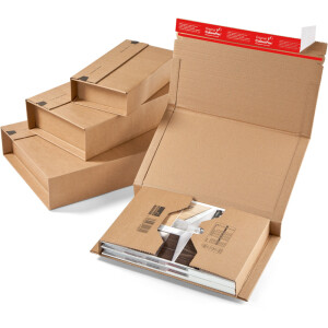 Versandverpackung Mayer Kuvert ColomPac 30000225 - DIN C4+ 330 x 270 x bis 80 mm braun mit Selbstklebeverschluß FSC-Wellpappe Pckg/20
